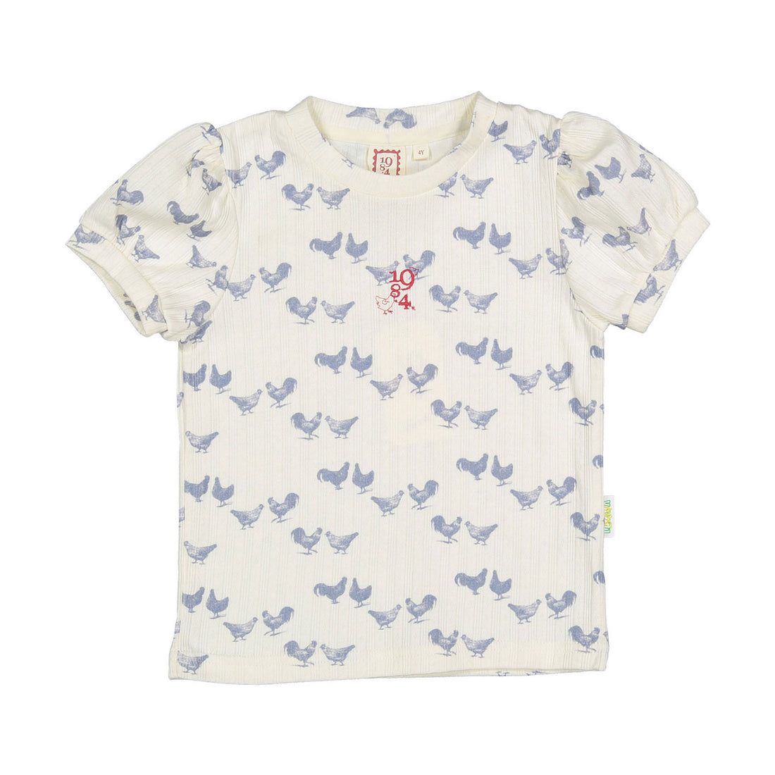 1984380 Chicken Print S/S Puff Sleeve Tee