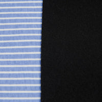 NEOPRENE HI LO SWEATSHIRT WITH BLUE STRIPE LININIG - BLACK