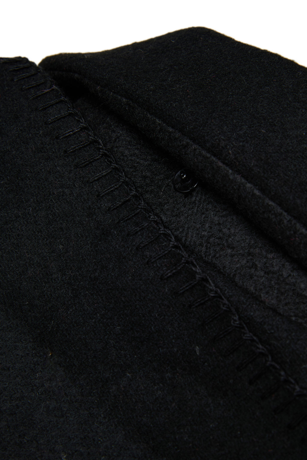 LONG WOOL BLEND COAT WITH ATTACHED MATCHING SHAWL - BLACK - N. 21