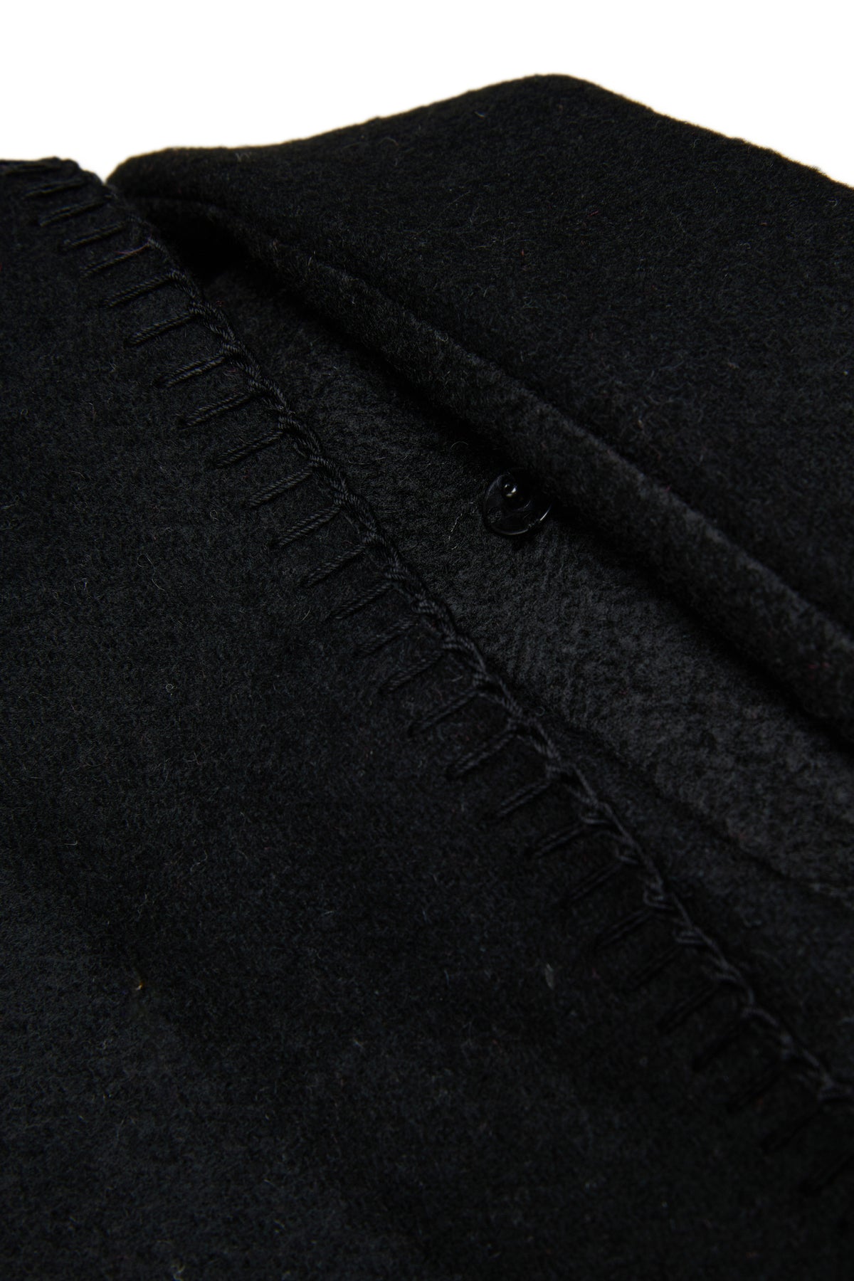 LONG WOOL BLEND COAT WITH ATTACHED MATCHING SHAWL - BLACK - N. 21