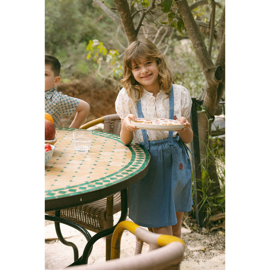 Blue Suspender Pocket Skirt