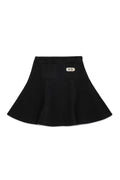 NEOPRENE SKIRT WITH SMALL CROCHET LOGO PATCH - BLACK