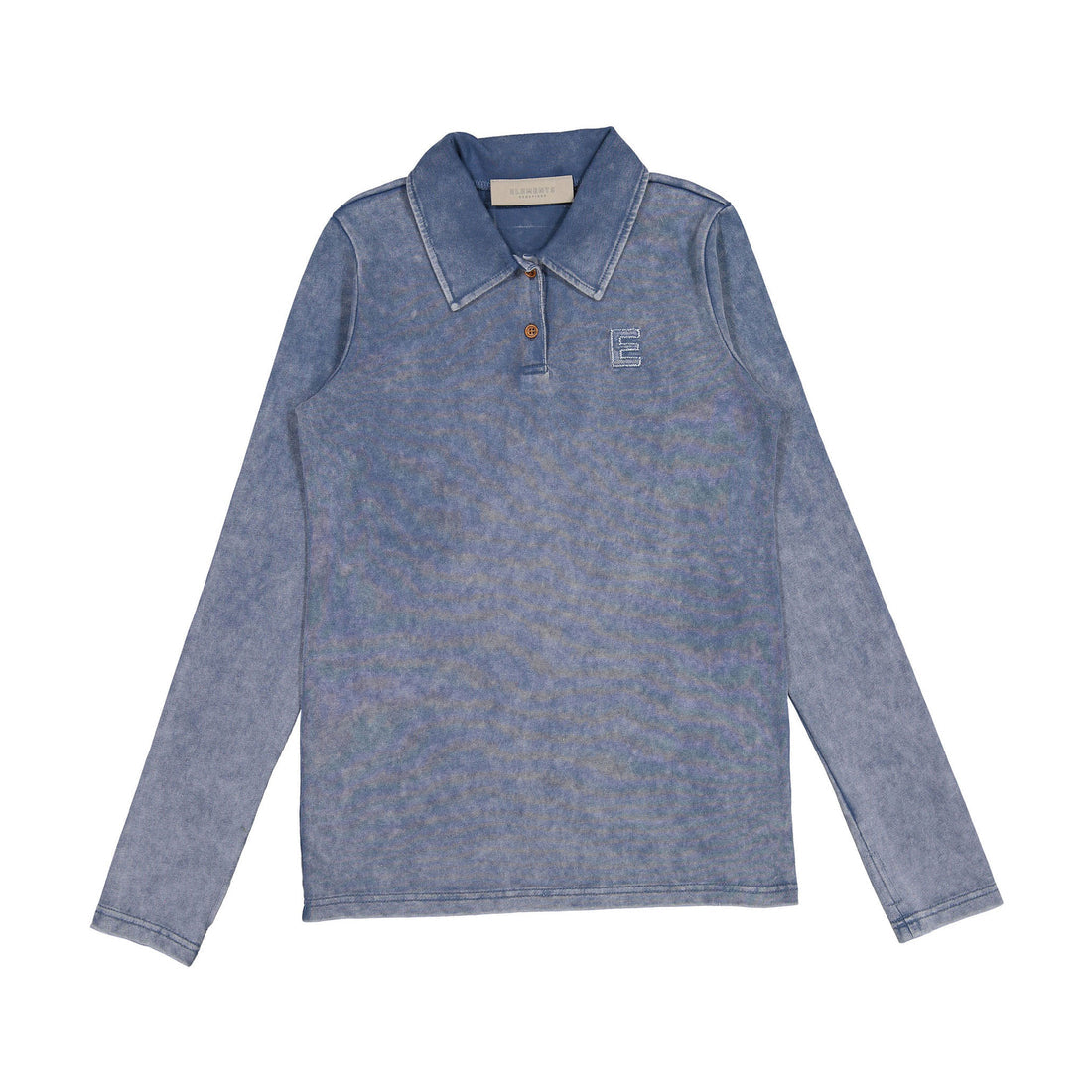 Elements blue wash E logo polo