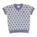 Blue Geo V Neck Sweater