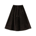 Black Corduroy Pleated Skirt