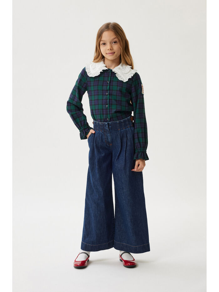 I1F308 6123 Philosophy FW25 LS Check blouse w collar