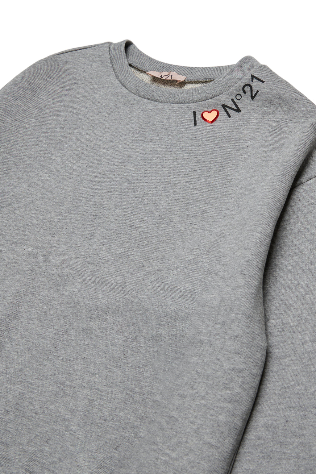 SWEATSHIRT WITH I HEART N21 AROUND COLLAR - GREY