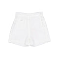 1984305 White Embroidered Button Shorts