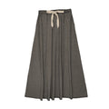 Drawstring Black Denim Skirt