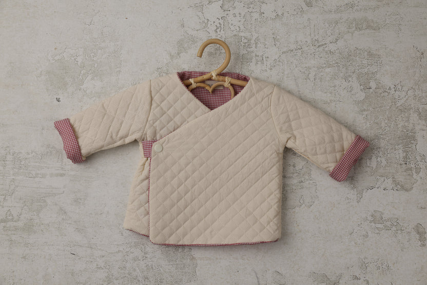 Wrap Jacket in Brick Checkered