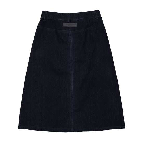 Elw112 navy denim/velvet maxi skirt