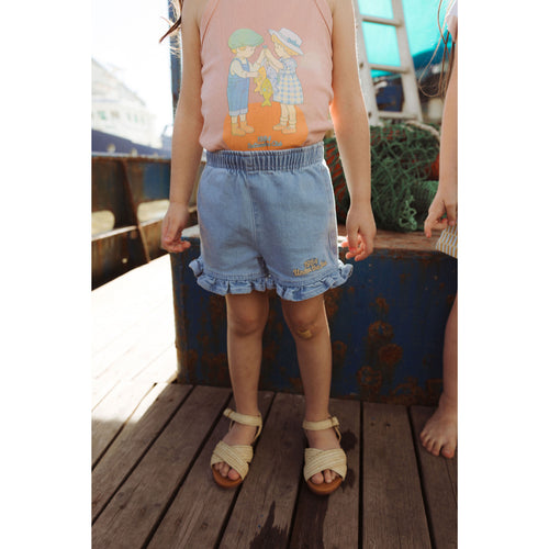 1984439 Denim Ruffle Short