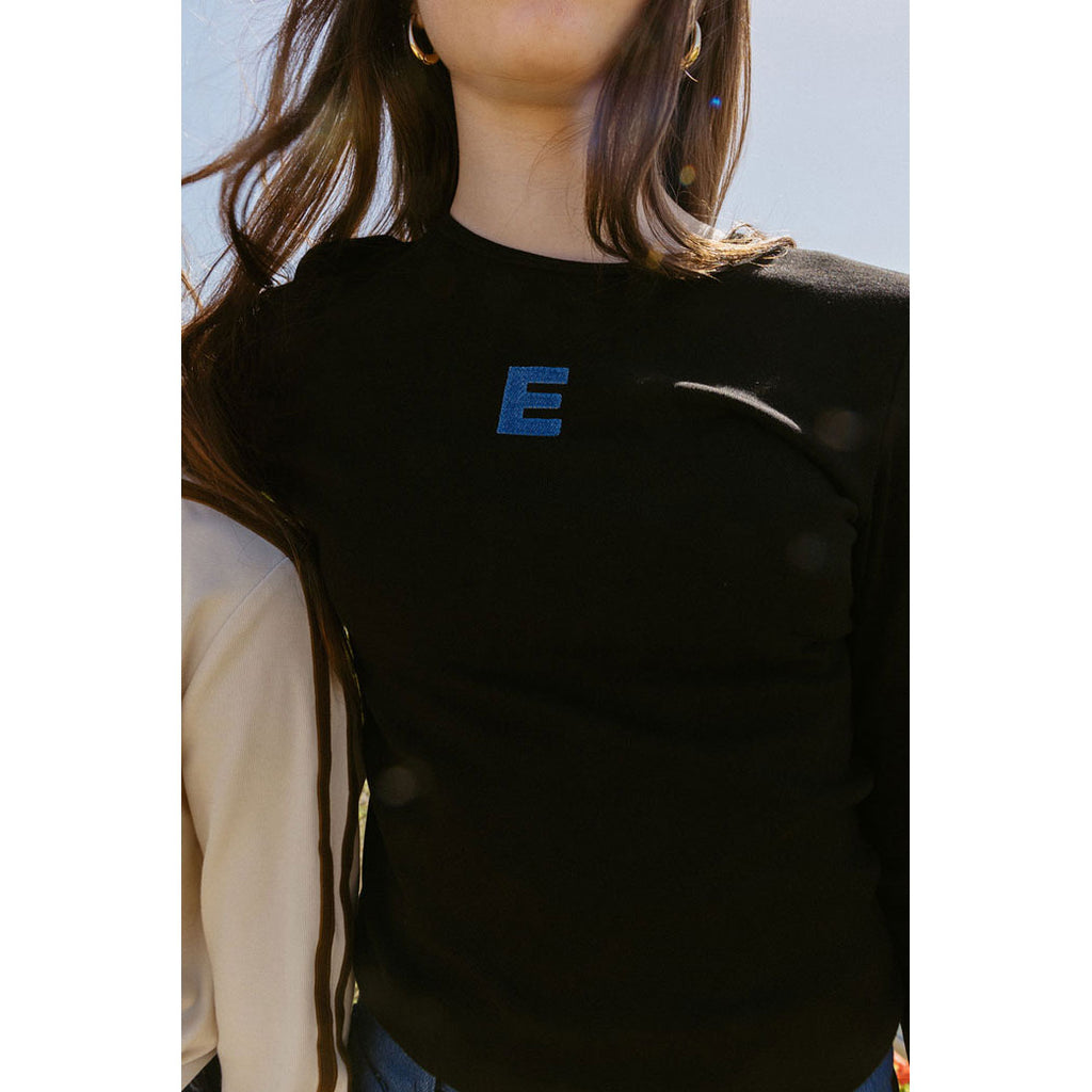 ELS2630 Black Denim E Logo Tee