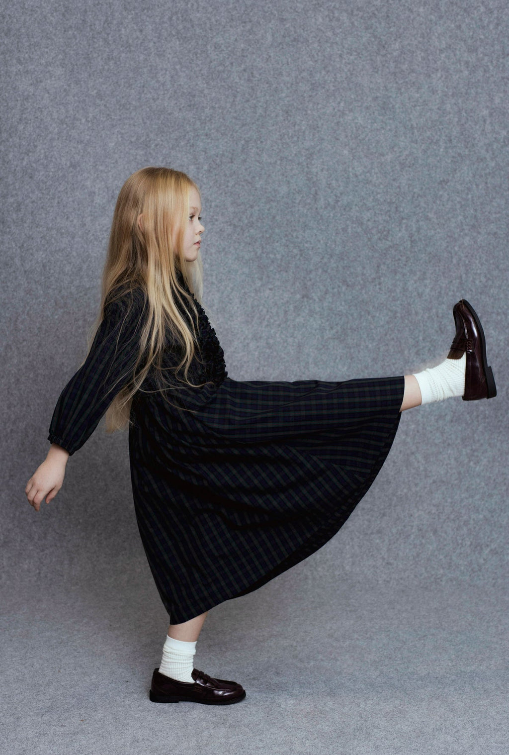 Unlabel RAVI Girls Green Checks Skirt