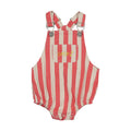SHORT OVERALLS Coral stripes