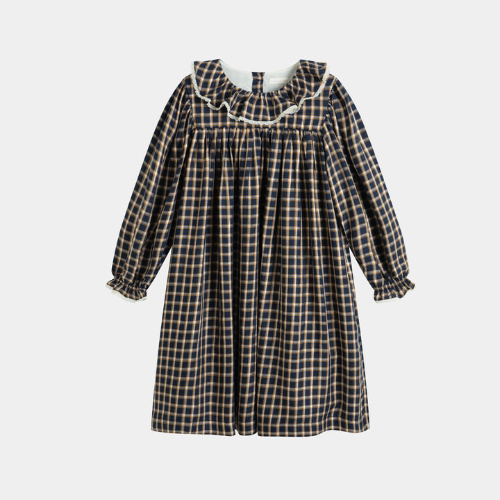 C'era una volta Sophia dress blue check lurex