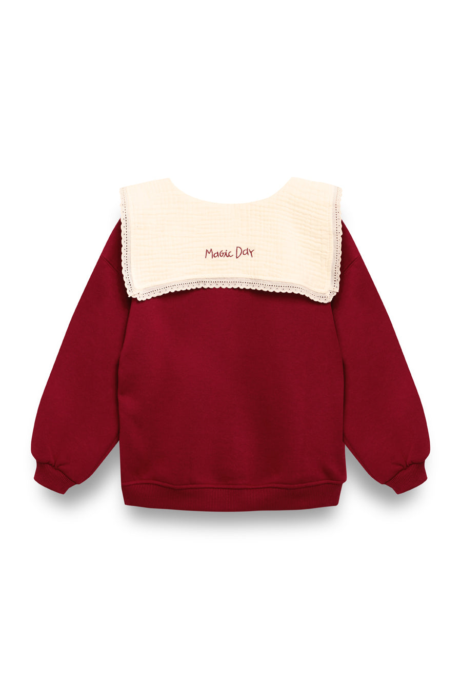 Cherry embroidered collar sweatshirt girl