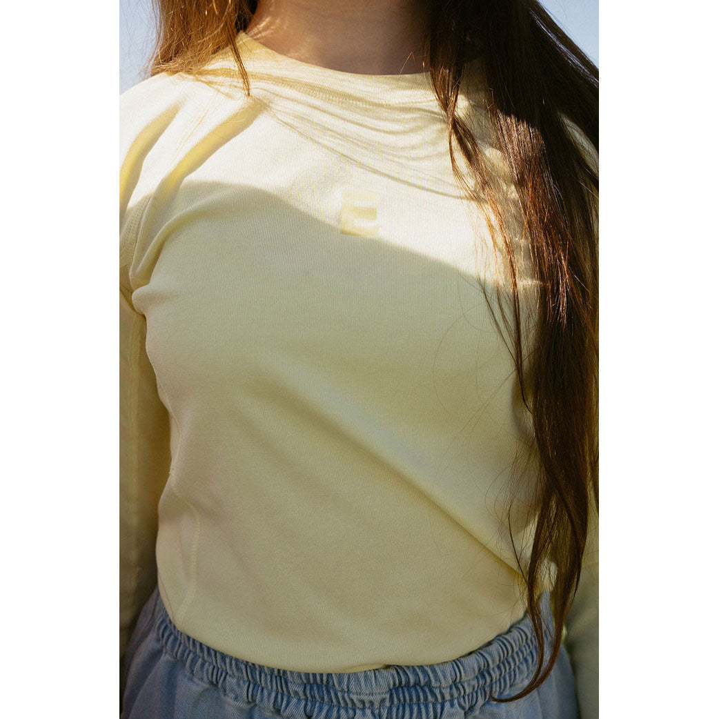 ELS2604 Pale Yellow E Logo Stitch Tee