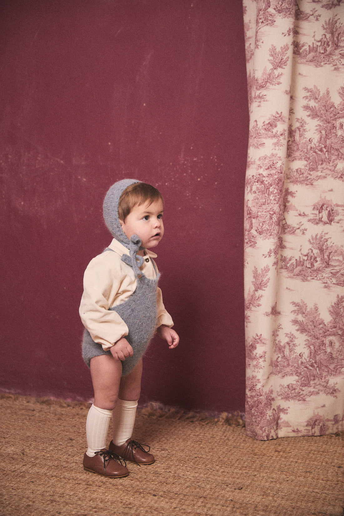 סרבל תינוקות ביריניט בצבע תכלת סריג