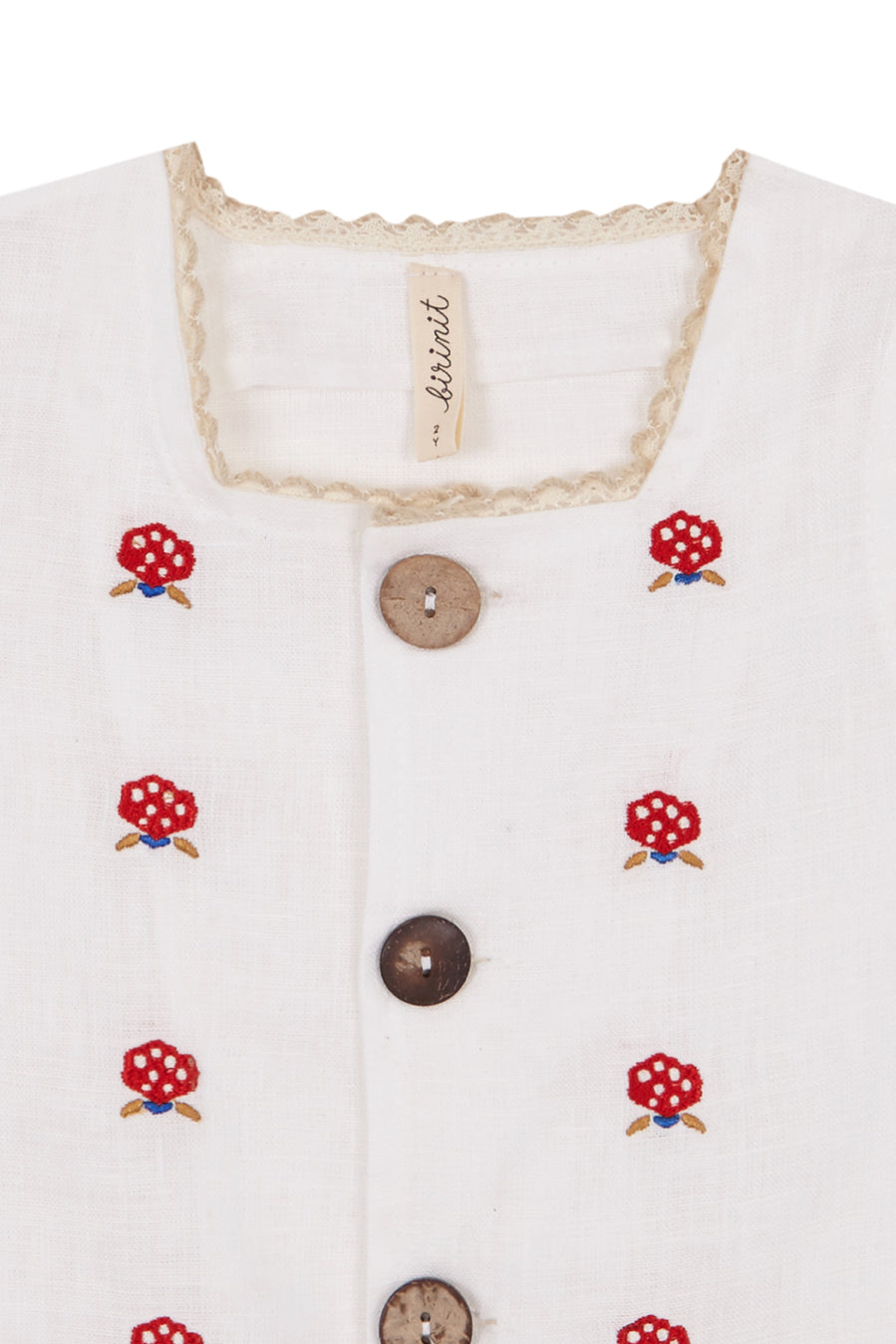 Linen embroidered top and bloomer set baby