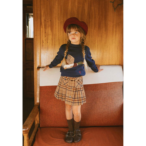 198401 1984 Navy Knit Sweater With Duck Embroidery