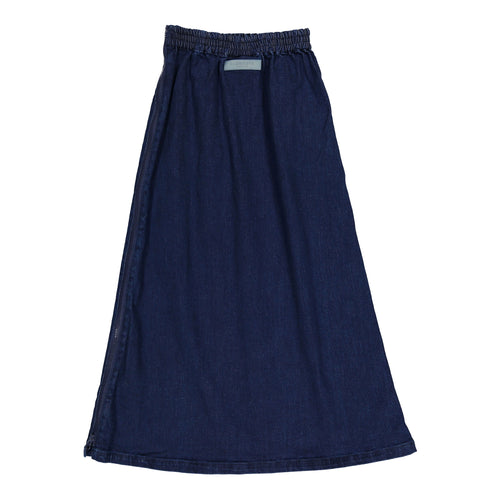 ELS2614 Dark Denim Mock Zip Skirt