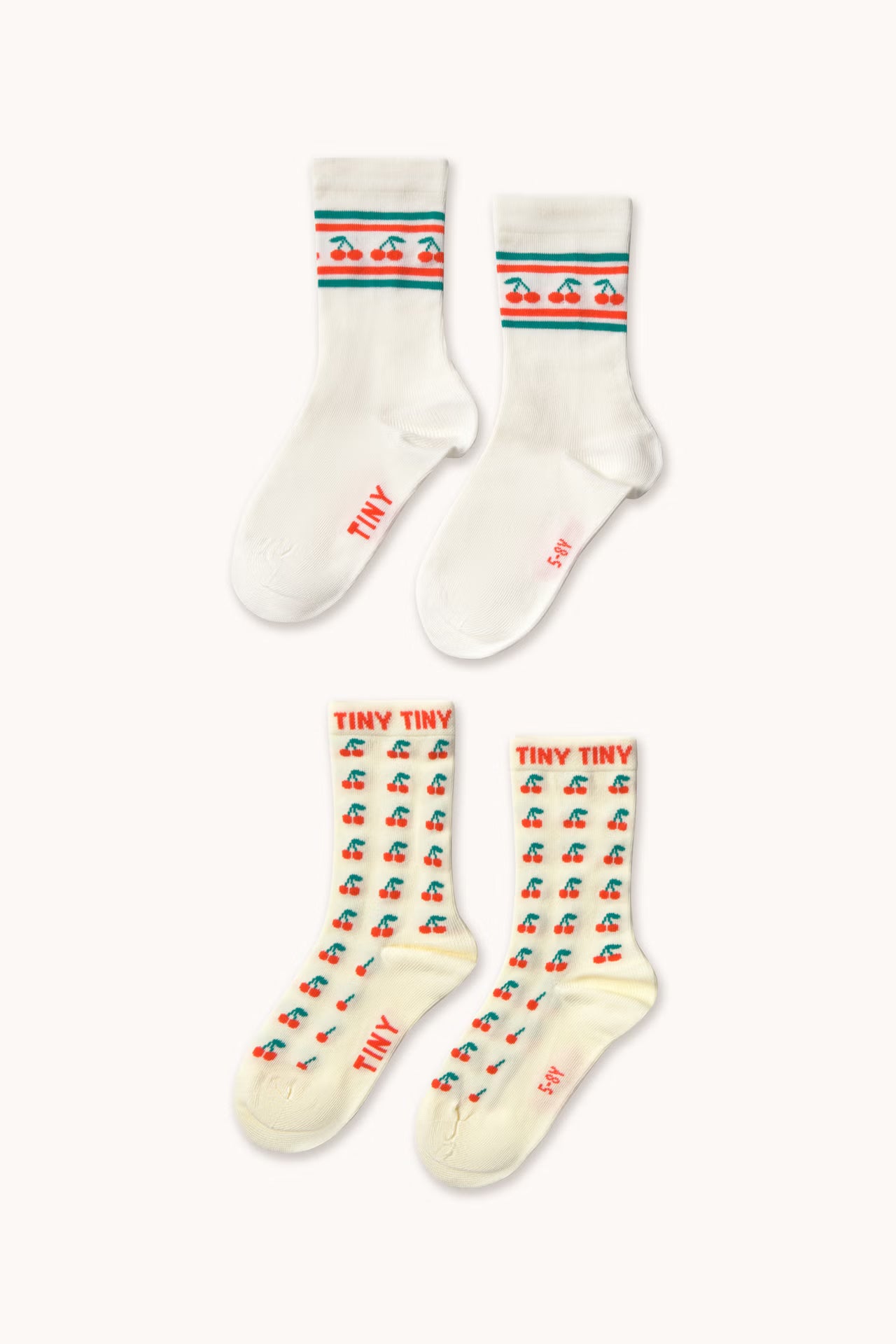 Cherry Medium Socksdusty Yellow  Off White White
