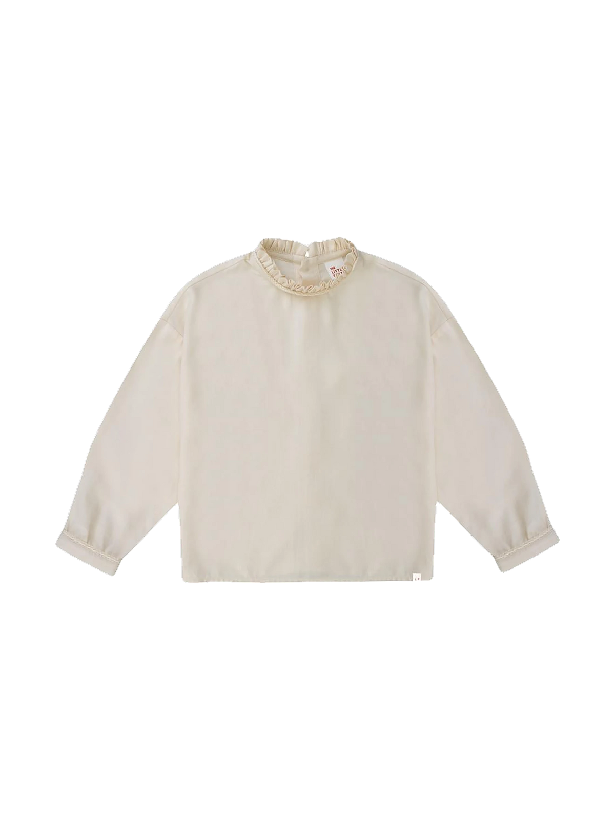 The Little Poets kids Ariel Ecru Shirt With Lace Details