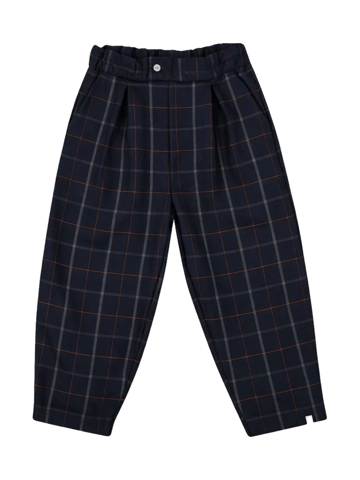 The Little Poets kids Camões Navy Tartan Pants