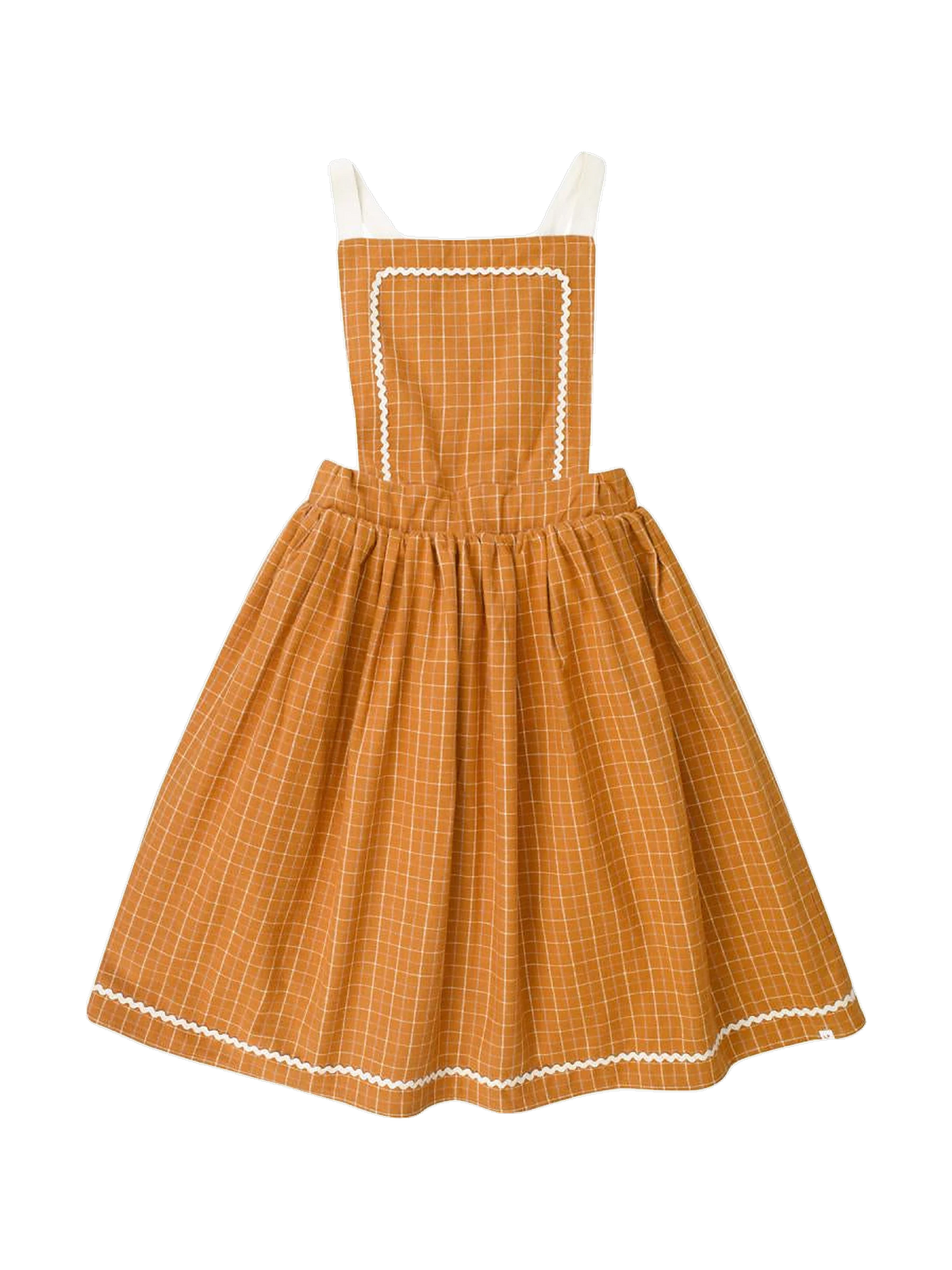The Little Poets kids Mimi Amber Checks Midi Dress