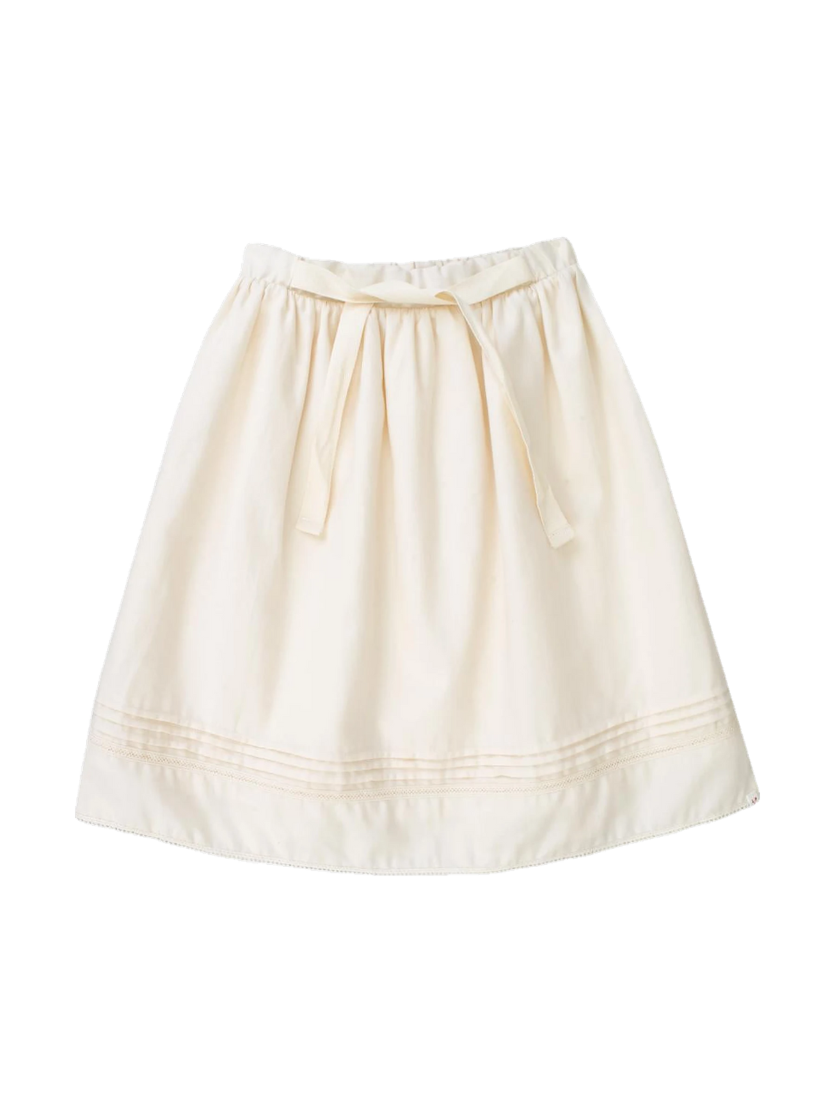 The Little Poets kids Miriam Ecru Midi Skirt With Lace Details