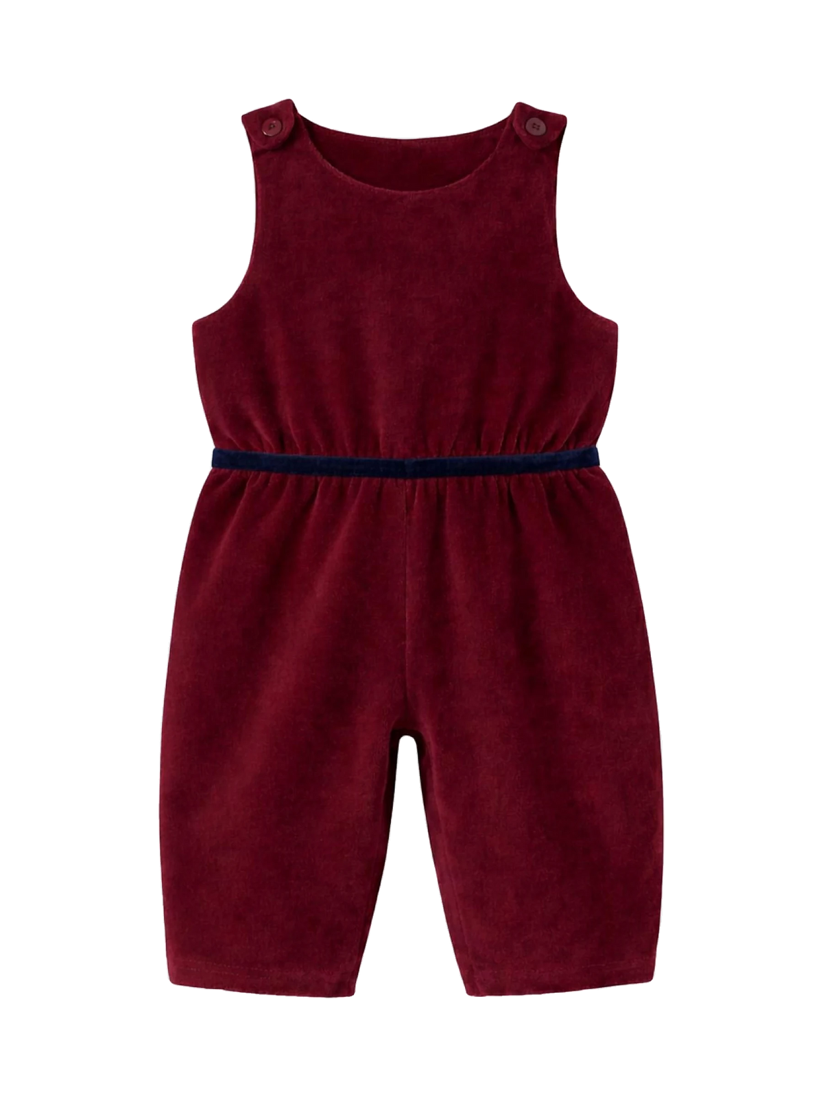 The Little Poets kids Salvador Granate Velvet Overalls