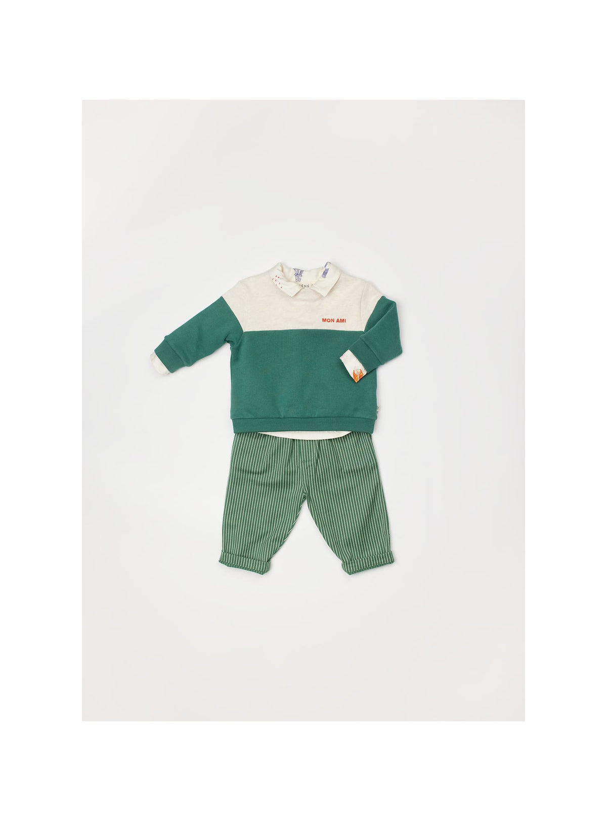 Baby Two-Tone Fleece Sweatshirt - Green