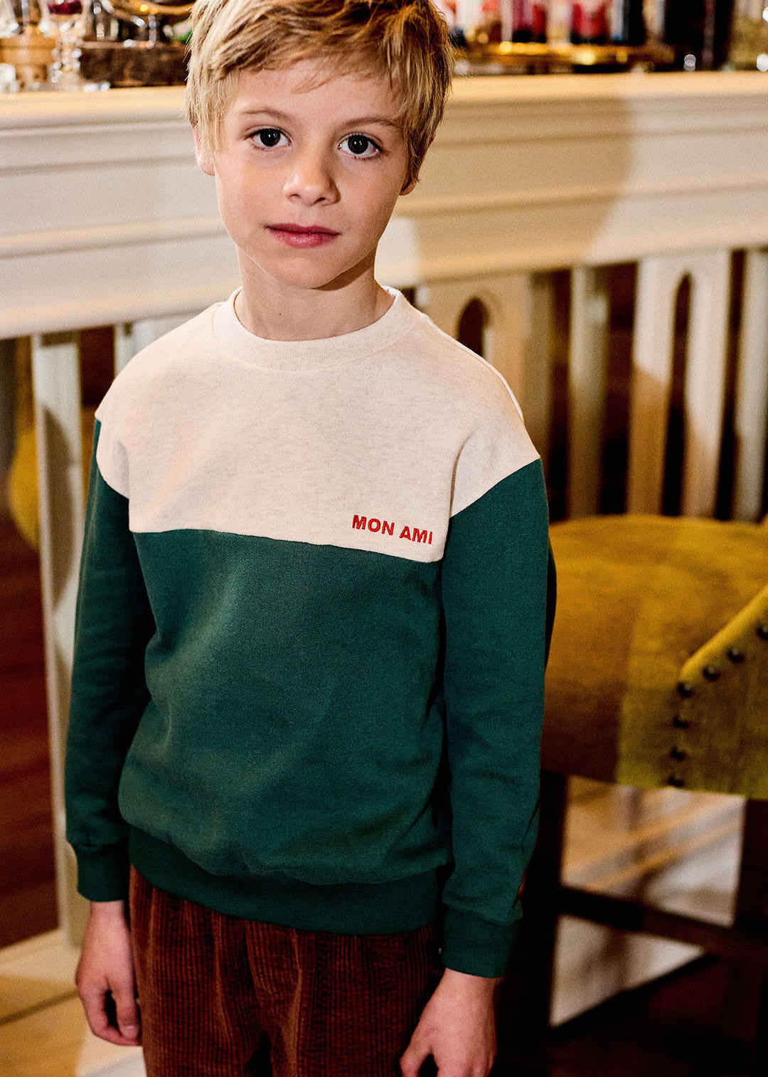 Two-Tone Fleece Sweatshirt - Green