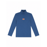 Blue Ribbed Turtleneck