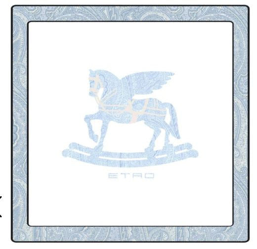 PEGASO BLANKET WITH PAISLEY TRIM BLUE